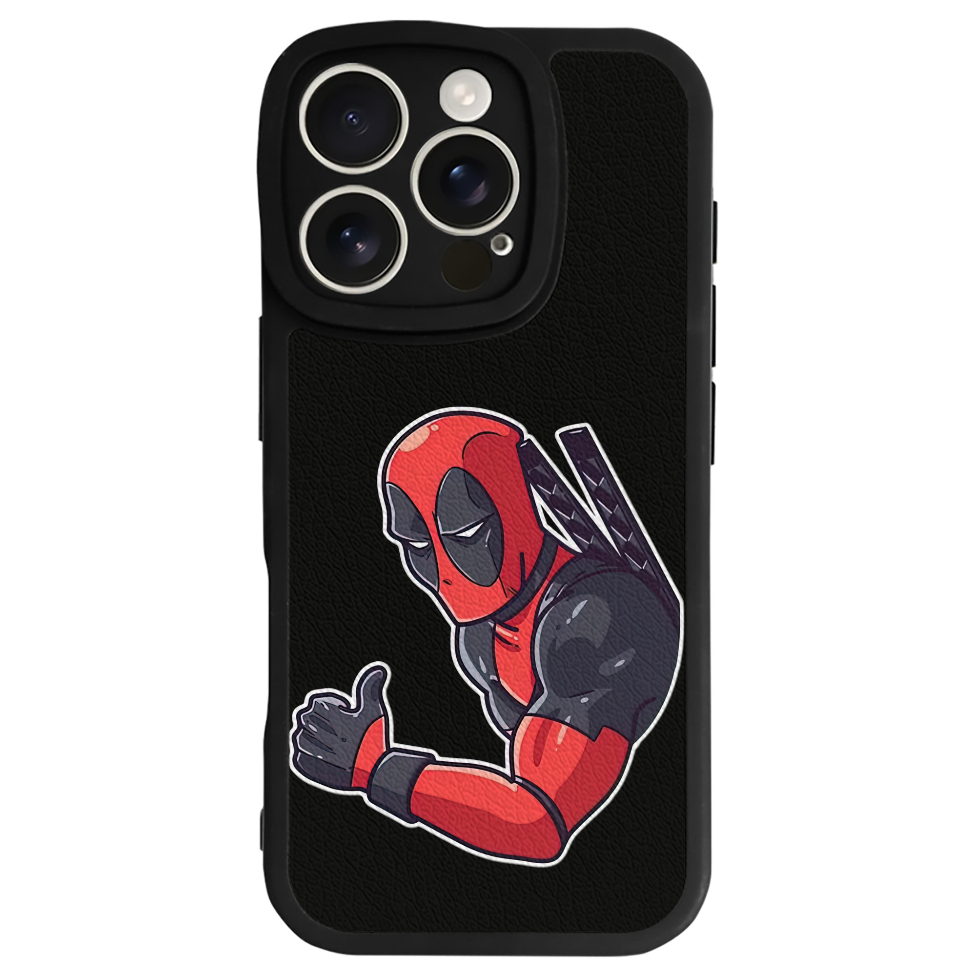 （画像用） Deadpool デッドプール 【iPhone 16シリーズ対応】シリコンスマホケース（レザー調） 材質：シリコン